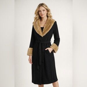 Cozy Cardigan Sweater – Size Large Faux Fur knit long large